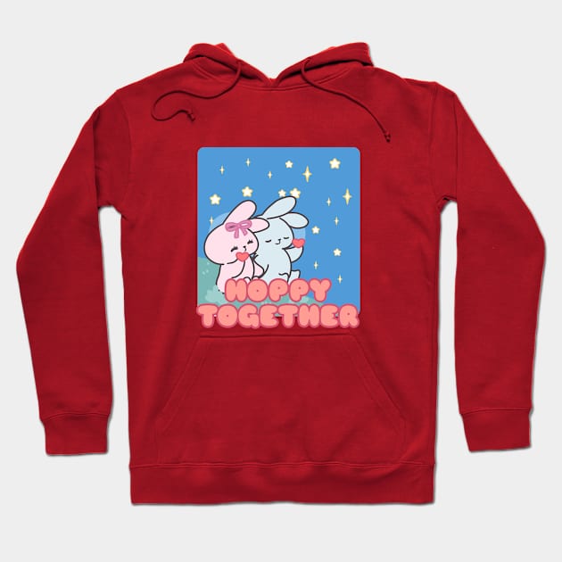 Cute Bunny Happy Together Hoodie by LoppiTokki